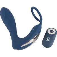 You2Toys - Prostatastimulator med penisring - vibrator - blå