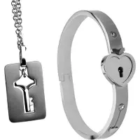 Master Series Armband med Lås och Nyckelhalsband - Silver - Silver