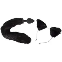 Bad Kitty Katt Analplugg och Öron - Svart - Svart