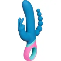 Huismerk Vice Double - roterande trearmad vibrator - blå