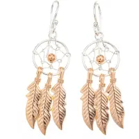 Silver Bar Dream catcher 2-färgad hängande örhängen 45 mm 1858