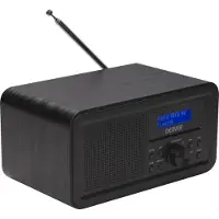 Denver DAB-30DW DAB+/FM-Radio / Portabel DAB-radio / Klockradio med träfinish