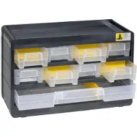 Allit 458080 Lagermagasin VarioPlus Basic 15 (L x B x H) 300 x 300 x 190 mm Svart, Gul 1 st