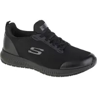 SKECHERS SQUAD SR Dam Bred Passform Arbets skor Svart