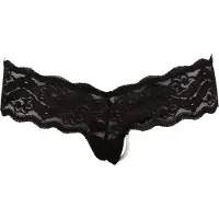 Cottelli - stringtrosa med pärlor - spets - svart