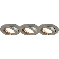 QAZQA Set med 3 infällda spotlights stål inkl LED IP44 - Relax LED