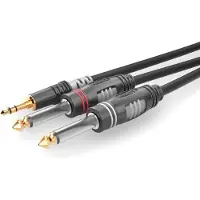 Sommer cable HBA-3S62-0150 Teleplugg Audio Anslutningskabel [1x Teleplugg 3.5 mm - 2x Teleplugg: 6,3 mm (mono)] 1.50 m Svart