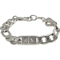 Armani Exchange silverfärgat pansararmband AXG0077040
