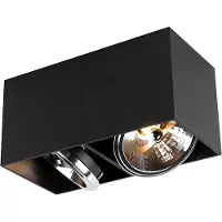 QAZQA Design spotlight svart rektangulär 2-ljus - Box