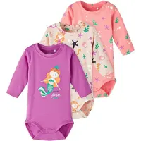 Name it Bodies l/ä - NbfOcean - 3-pack - Peach Piska - - 68 - Body L/Ä