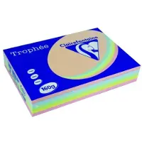 Clairefontaine 160g A4 papper | laxrosa/blå/grön/gul/rosa | 1712 | 250 ark