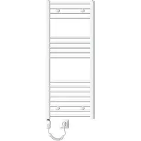 ECD-Germany Handduks radiator med värmeelement 900 W ECD Germany Modell Sahara 500 x 1200 mm vit krökta sidoanslutning handdukshängare