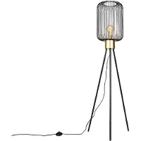 QAZQA Design golvlampa svart med guld - Mayelle