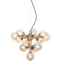 QAZQA Hänglampa i brons med bärnstensglas 13-ljus - Bianca