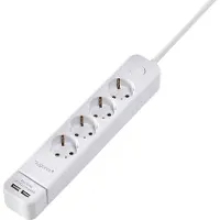 Sygonix SY-4535058 Förgreningsdosa med brytare Vit Skyddskontakt 1 st