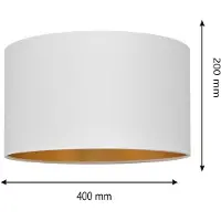 Helam Lampskärm Alba, Ø 40 cm, E27, vit/guld Alba , Vitt / opal, Vardagsrum / matsal, Textil / tyger / siden