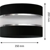 Helam Lampskärm Helen E27 Ø35/höjd 20 cm svart/silver , Svart, Vardagsrum / matsal, Textil / tyger / siden