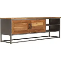 vidaXL TV-skåp återvunnen teak och stål 120 x 30 x 40 cm
