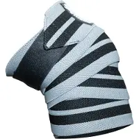 Gorilla wear Knee Wraps, grey/black, 2.5 m