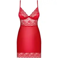 Obsessive Lovica Red Chemise Set - Röd - L/XL - Röd