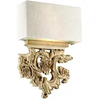 Ideal Lux Vägglampa Peter, dimbar, Ljust trä, Vardagsrum / matsal, Textil / tyger / siden, Antik, Vägglampa, vägglampa inomhus