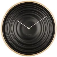 Karlsson väggklocka Scandi Ribble matt black wood case KA5881BK
