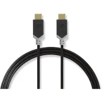 Nedis USB-kabel | USB 3.2 Gen 1 | USB-C(tm) Hane | USB-C(tm) Hane | 60 W | 4K@60Hz | 5 Gbps | Guldplaterad | 2.00 m | Rund | PVC | Antracit | Låda