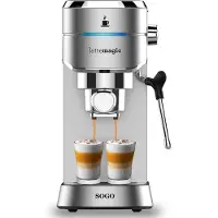 SOGO Human Technology CAF-SS-7600 Espressomaskin Silver 1450 W med mjölkskummare