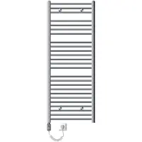 ECD-Germany Handduks radiator med värmeelement 900 W ECD Germany Modell Sahara 600 x 1500 mm krom raka sidoanslutning handdukshängare