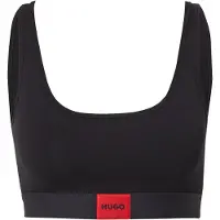 HUGO Stretch-cotton bralette with red logo label