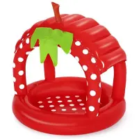 Bestway Uppblåsbar Pool I Form Av En Jordgubbe Med Parasoll