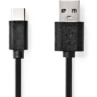 Nedis USB-kabel | USB 2.0 | USB-A Hane | USB-C(tm) Hane | 15 W | 480 Mbps | Nickelplaterad | 3.00 m | Rund | PVC | Svart | Låda