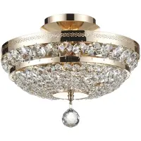 Maytoni Kristall taklampa Ottilia, dimbar, Mässing / guld, Vardagsrum / matsal, Metall, Taklampa
