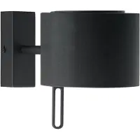 Brumberg Vägglampa 58151080, dimbar, Svart, Vardagsrum / matsal, Textil / tyger / siden, Modern, Vägglampa, vägglampa inomhus