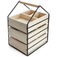 SmartaSaker Smyckeskrin, WOODEN HOUSE, 19,5 x 17 x H 30 cm, Natur / Svart