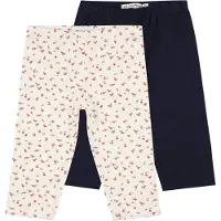 Minymo Leggings kräm / nattblå / röd / svart