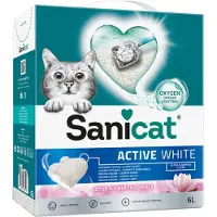 Sanicat Active Vit Lotusblomma klumpande kattsand 6 liter