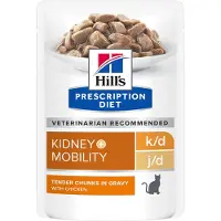Hill's Pet Nutrition Prescription Diet k/d + Mobility med kyckling 12 x 85 g i påsar