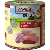 Mac'S Cat Kitten 6 x 800 g - Kitten Kalkon, nötkött & anka