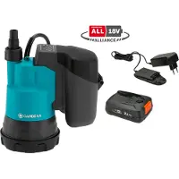 Gardena batteridriven dränkbar pump 2000/2 18V för rent vatten, solo