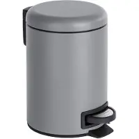 Wenko 22148100, 3 l, Rund, Metall, Grå, Plast, Pedal