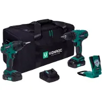 Vonroc Verktygssats VPower 20V – 2.0Ah | Inkl. 2 maskiner, 2 batterier och snabbladdare