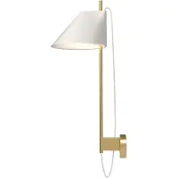 Louis Poulsen LED vägglampa Yuh Brass, dimbar, Mässing / guld, Vardagsrum / matsal, Aluminium / grå / zink, Design, LED-vägglampa, vägglampa inomhus