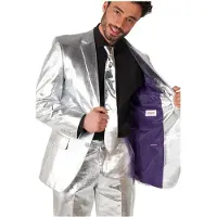 Opposuits Shiny Silver Kostym - 46