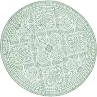 FRAAI Rund utomhusmatta | Summer Oriental grön hos Volero | Ø 280 cm | Polypropen | Blommig | Rund |