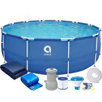 Viking Choice Piscine 366x76 cm - avec filtres et pompe - avec couverture - bleue - piscine hors sol blå