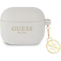 GUESS skyddsfodral i silikon Silicone Charm 4G Collection till AirPods 3 grå
