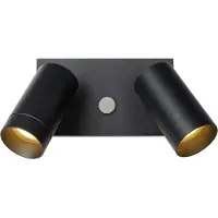 Lucide Utomhus vägglampa med rörelsesensor Taylor, dimbar, Svart, Aluminium / grå / zink, Modern