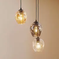 Emibig Glas pendellampa Starla LIGHTING, dimbar, Svart, Vardagsrum / matsal, Glas, Modern, Pendellampa