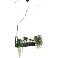 QAZQA Industriell hänglampa svart med hyllplan 4-ljus GU10 - Cage Rack